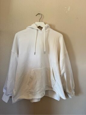 Athleta Women's White Crewneck Hooded Sweater